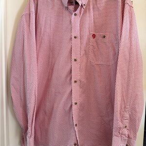Wrangler George Strait Cowboy Collection Men’s XL Long-Sleeve Red & White Shirt